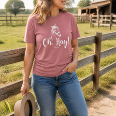 Oh Hay Premium Tee — lifestyle hero