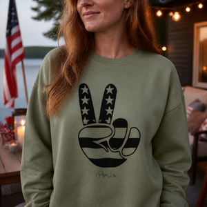 Peace Hand USA Graphic Crewneck Sweatshirt lifestyle