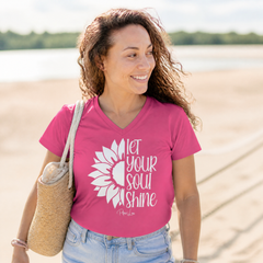 Let Your Soul Shine Women's Graphic V-Neck — lifestyle hero