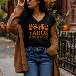 Max Likes Your Yabos Women's Graphic V-Neck — lifestyle hero