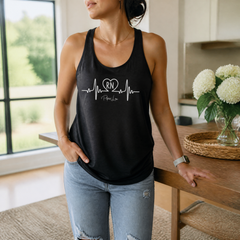 RN Nurse Heartbeat Tank Top — lifestyle hero