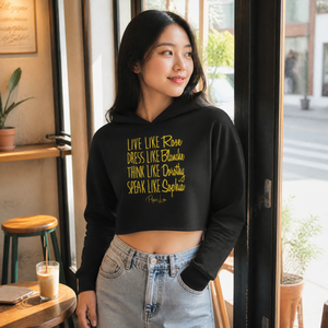 Live Like Rose Cropped Hoodie — lifestyle hero