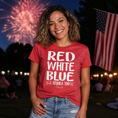 Red White Blue And Tequila Too Premium Tee — lifestyle hero