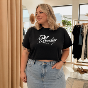 Day Drinking Cropped Boxy Tee — lifestyle hero
