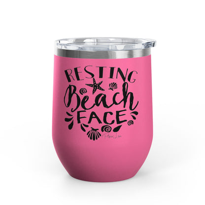 Resting Beach Face 12oz Premium Insulated Tumbler