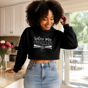 Where My Pitches At Softball Cropped Hoodie — lifestyle hero