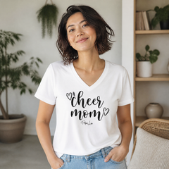 Cheer Mom Women's Graphic V-Neck — lifestyle hero
