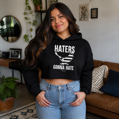 Haters Gonna Hate Cropped Hoodie — lifestyle hero