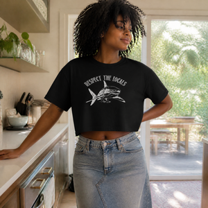 Respect The Locals Shark Cropped Boxy Tee — lifestyle hero