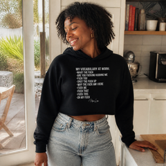 My Vocabulary At Work Cropped Hoodie — lifestyle hero