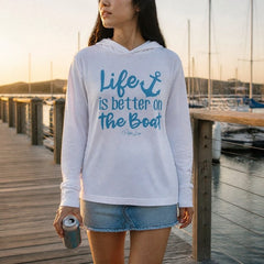 Life Is Better On The Boat Hooded Long Sleeve Tee lifestyle hero