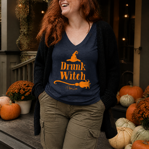 Drunk Witch Women's Graphic V-Neck — lifestyle hero