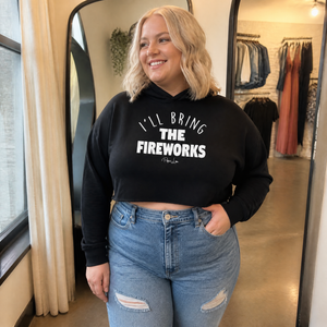 I'll Bring The Fireworks Cropped Hoodie — lifestyle hero