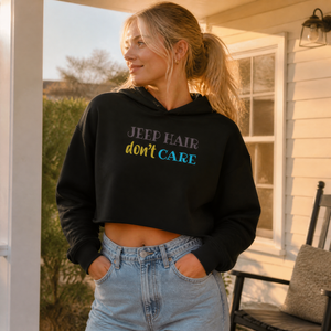 Jeep Hair, Don't Care Cropped Hoodie — lifestyle hero