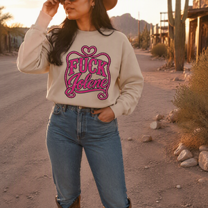 Fuck Jolene Graphic Crewneck Sweatshirt — lifestyle hero