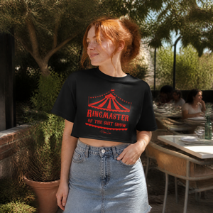 Ringmaster Of The Shit Show Cropped Boxy Tee — lifestyle hero