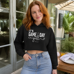 It's Gameday Y'all Baseball Cropped Hoodie — lifestyle hero