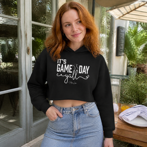 It's Gameday Y'all Baseball Cropped Hoodie — lifestyle hero