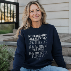 Mucking Out Stalls Graphic Crewneck Sweatshirt — lifestyle hero