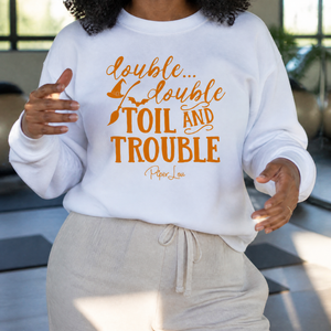 Double Double Toil And Trouble Graphic Crewneck Sweatshirt — lifestyle hero