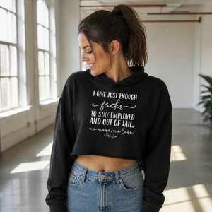 I Give Just Enough Fucks Cropped Hoodie — lifestyle hero