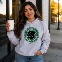 Espresso Patronum Graphic Hoodie — lifestyle hero