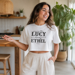 You Are the Lucy to My Ethel Cropped Boxy Tee — lifestyle hero