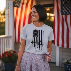 USA Gun Flag Classic Tee — lifestyle hero