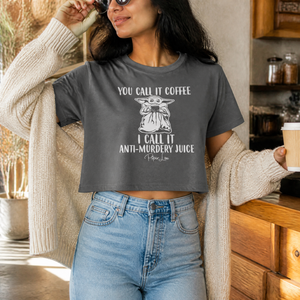Anti Murdery Juice Cropped Boxy Tee — lifestyle hero