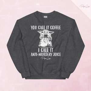 Anti Murdery Juice Graphic Crewneck Sweatshirt — Dark Heather
