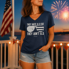 They Hate US Cuz They Ain't US Women's Graphic V-Neck — lifestyle hero