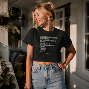 My Vocabulary At Work Cropped Boxy Tee — lifestyle hero