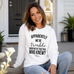 Trouble When We're Together Hooded Long Sleeve Tee — lifestyle hero