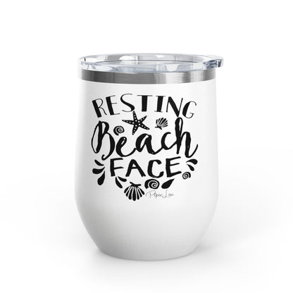 Resting Beach Face 12oz Premium Insulated Tumbler