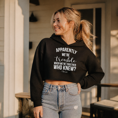 Trouble When We're Together Cropped Hoodie — lifestyle hero