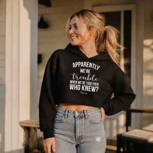 Trouble When We're Together Cropped Hoodie — lifestyle hero