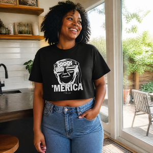 Merica Bandana Cropped Boxy Tee — lifestyle hero