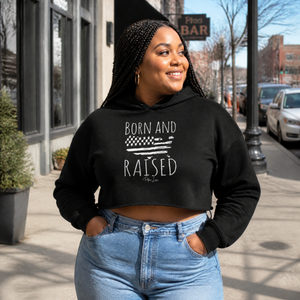 Born And Raised Cropped Hoodie — lifestyle hero