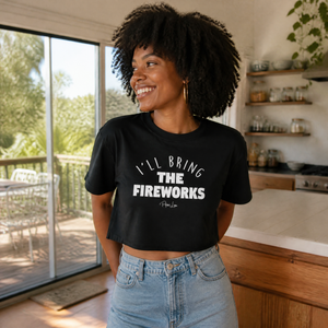 I'll Bring The Fireworks Cropped Boxy Tee — lifestyle hero
