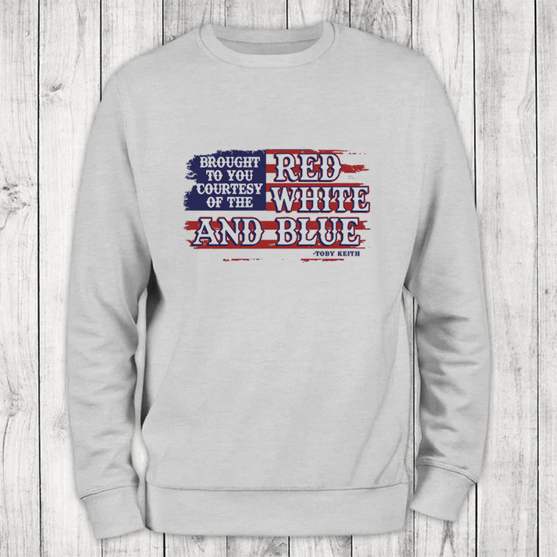 Courtesy Of The Red, White, And Blue Flag Crewneck Sweatshirt