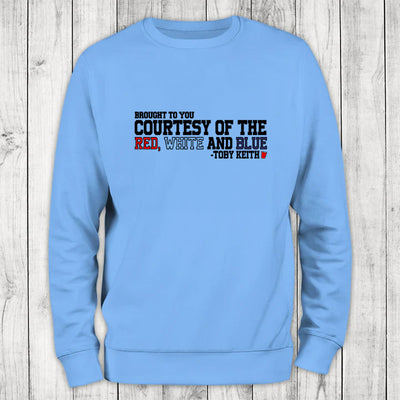Piper Lou Courtesy of The Red White and Blue Crewneck Sweatshirt Carolina Blue 2XL