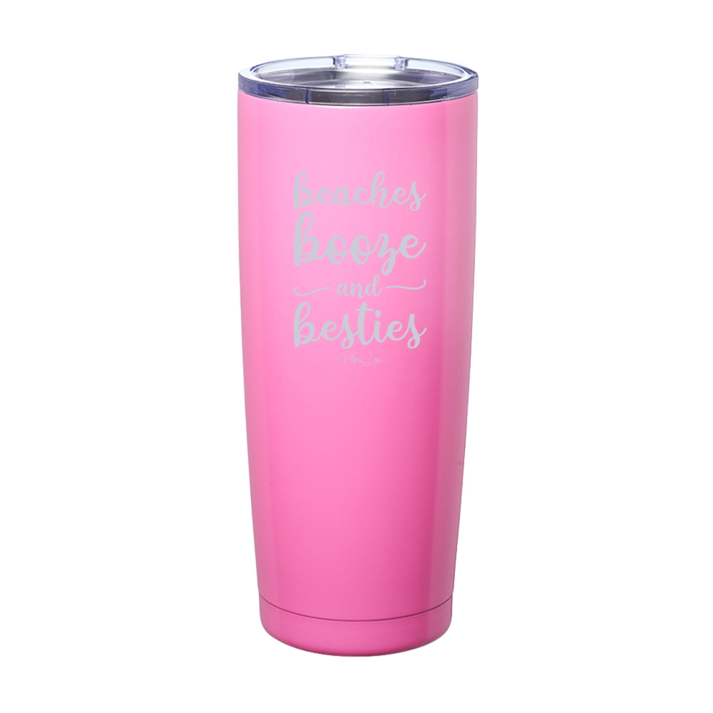 $12 Summer | Beaches Booze And Besties Laser Etched Tumbler