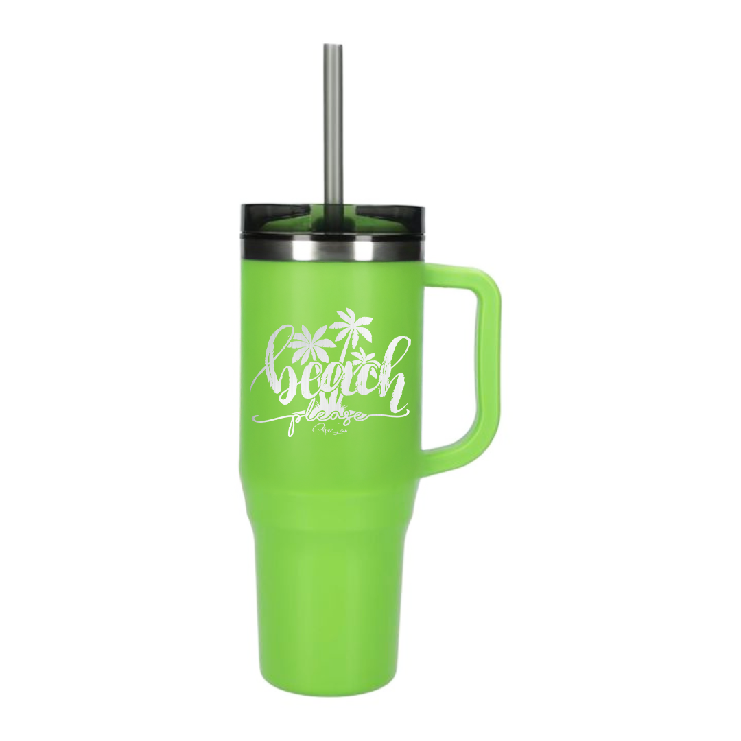 Beach Please - 40oz Traveler Lite Tumbler + Straw