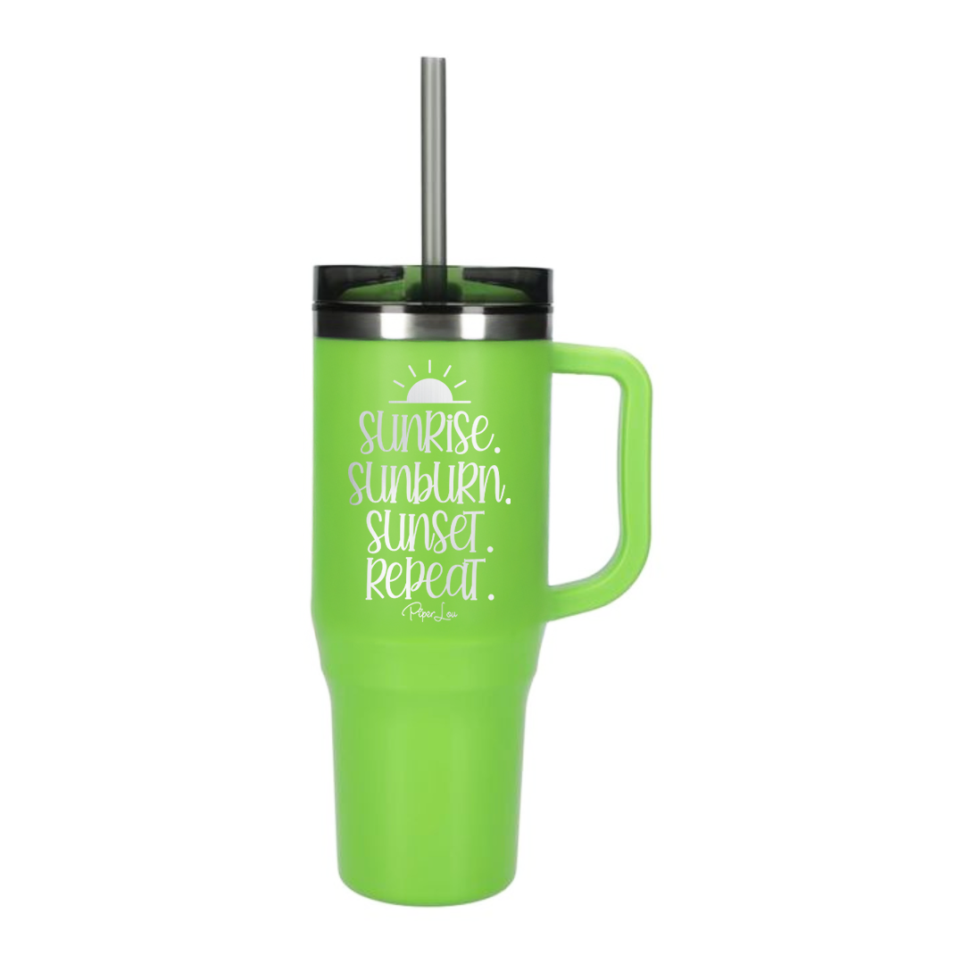 Sunrise Sunburn Sunset Repeat - 40oz Traveler Lite Tumbler + Straw
