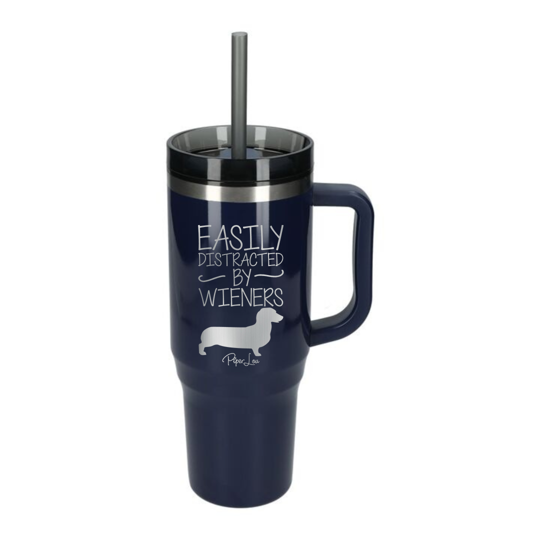Easily Distracted By Wieners - 40oz Traveler Lite Tumbler + Straw