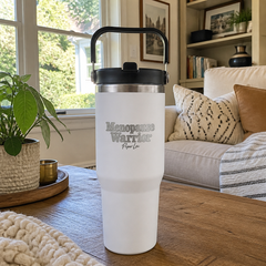 Menopause Warrior — 30oz Engraved Saratoga Tumbler — lifestyle hero