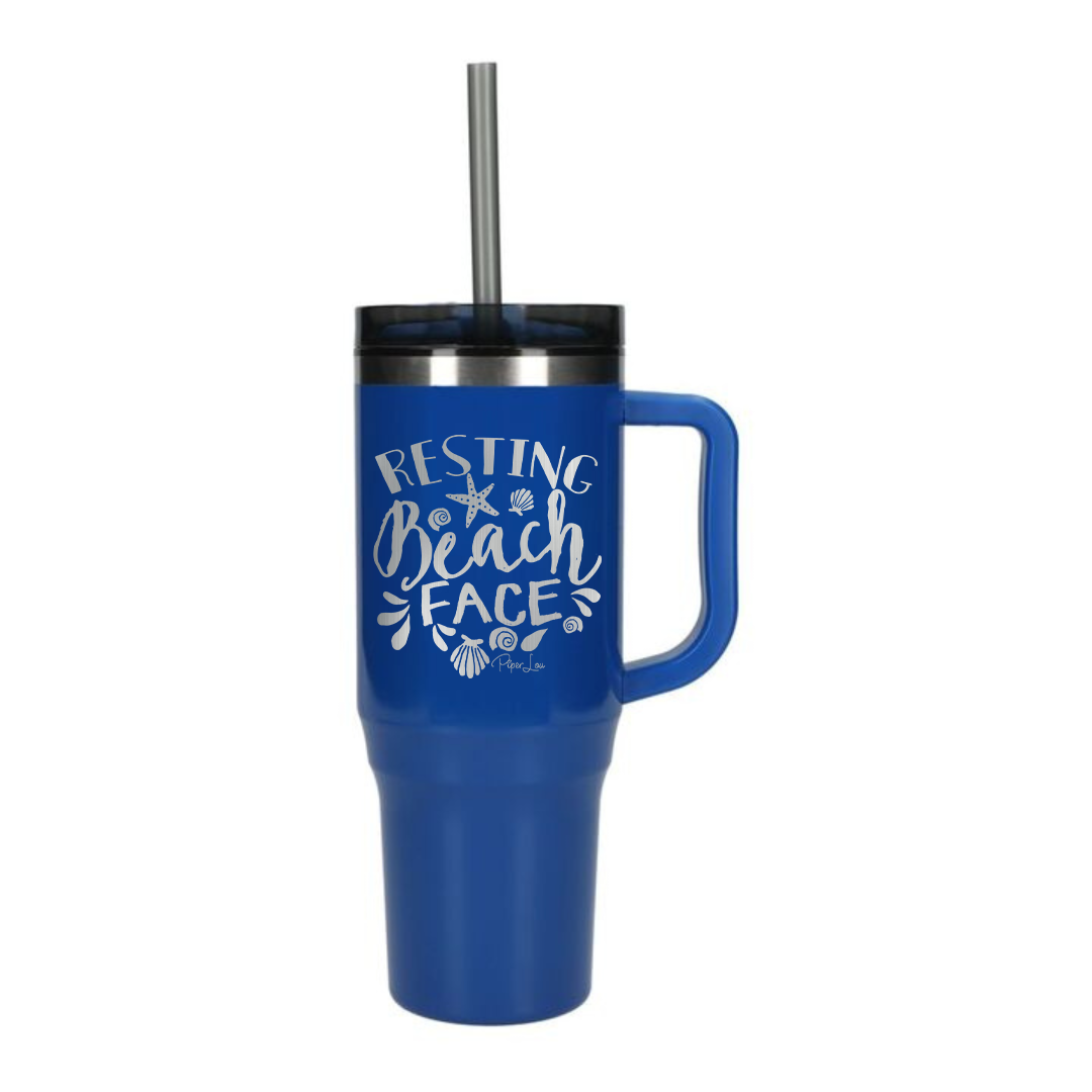 Resting Beach Face - 40oz Traveler Lite Tumbler + Straw