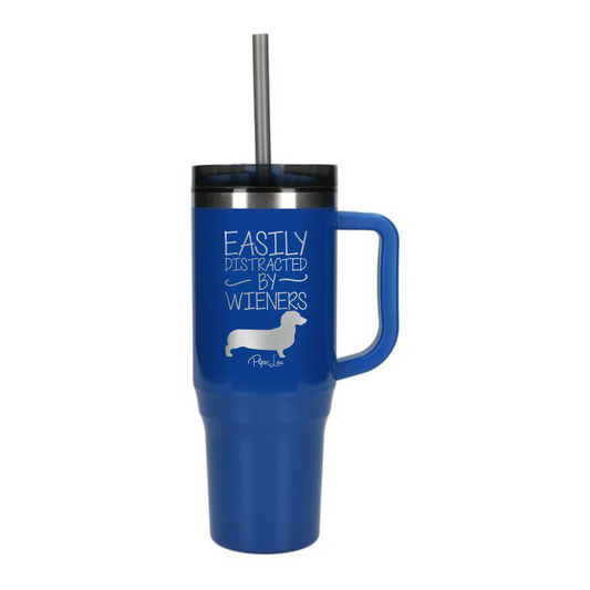 Easily Distracted By Wieners - 40oz Traveler Lite Tumbler + Straw