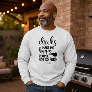 Mens Chicks Make Me Happy Crewneck Sweatshirt