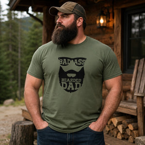Mens Badass Bearded Dads Classic Tee